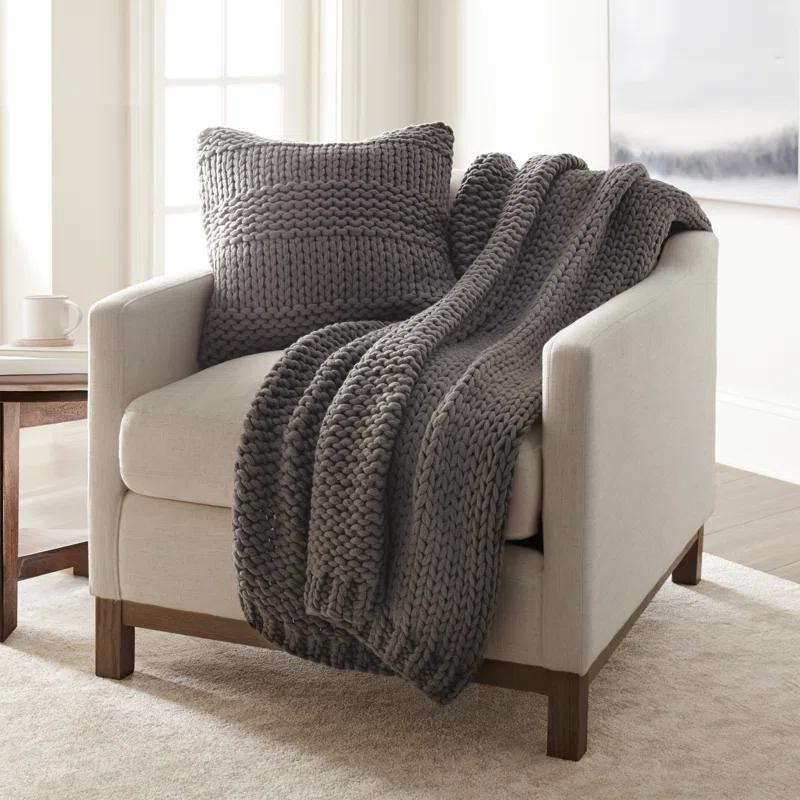 Becky Cameron Cozy Chunky Knit Acrylic Decor Throw Pillow