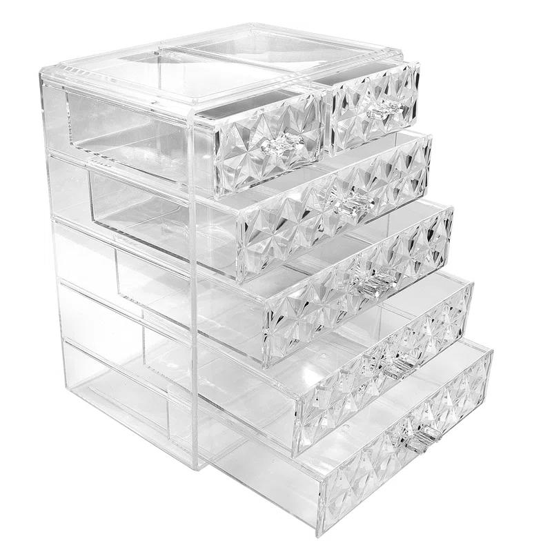 Sorbus Sorbus 6 Drawers Acrylic Makeup and Jewelry Cosmetics Organizer in Diamond Design