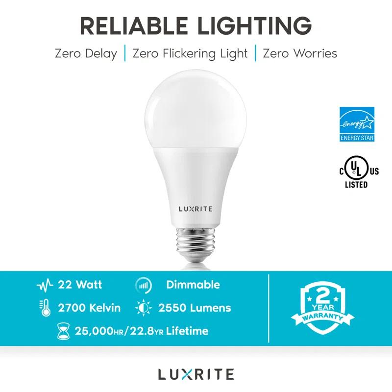 22 Watt (150 Watt Equivalent), A21 LED, Dimmable Light Bulb, E26/Medium (Standard) Base