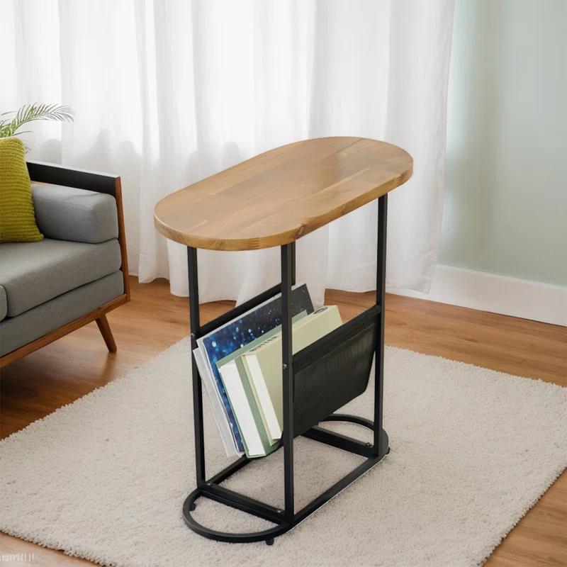 17 Stories Oval Small Side Tables Living Room Small Space With Magazines Organizer Storage Space