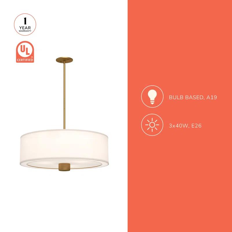 Theo Fabric Semi Flush Mount