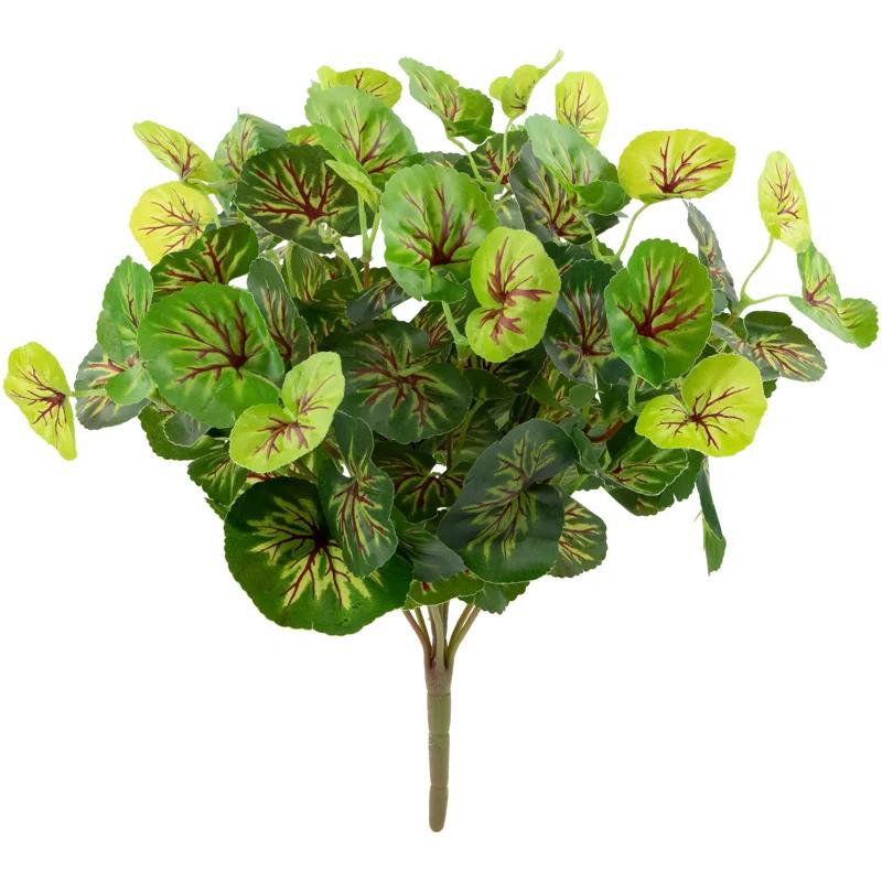 Northlight Seasonal 15" Two Toned Green Begonia Artificial Floral Bush