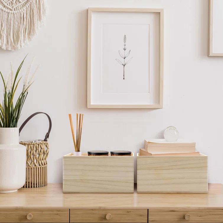 Sorbus Sorbus 2-Pack Unfinished Wood Crates Organizer Bins, Wooden Box, Cabinet Containers, Large, Set of 2