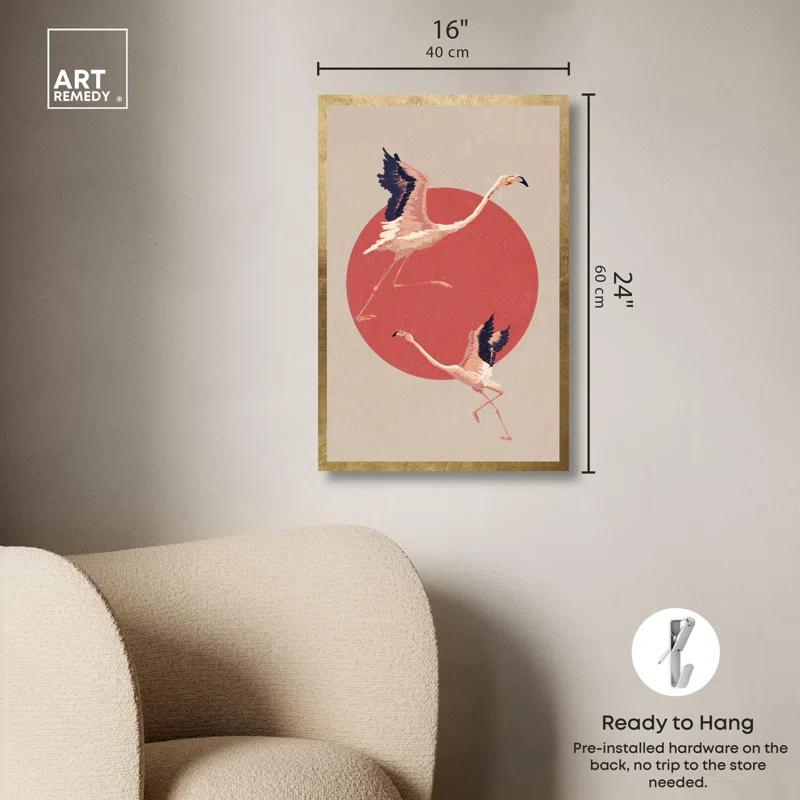 Art Remedy Sunrise Flock Canvas Retro Japanese Art Prints by Art Remedy