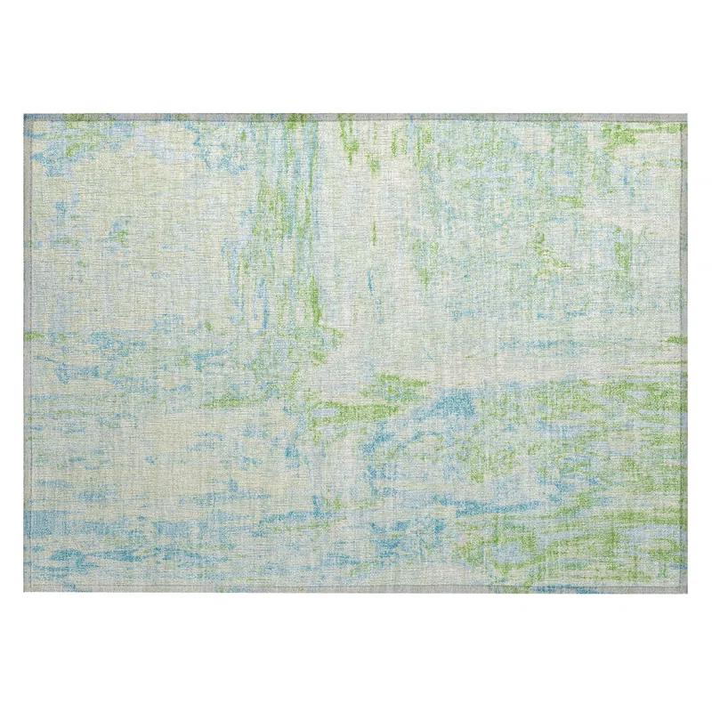 Wade Logan® Machine Washable Indoor/Outdoor Christain ACN1352 Mint Rug