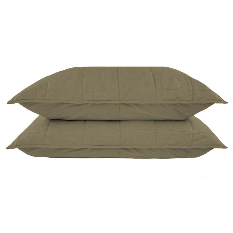 BOKSER HOME French Linen Box Stitch Quilted Sham Set