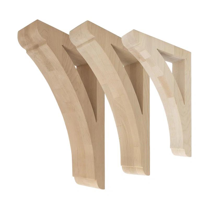 Architectural Products by Outwater L.L.C. 12 in x 2-1/2 in x 8 in Unfinished Medium Solid Traditional Plain Wood Bracket Corbel