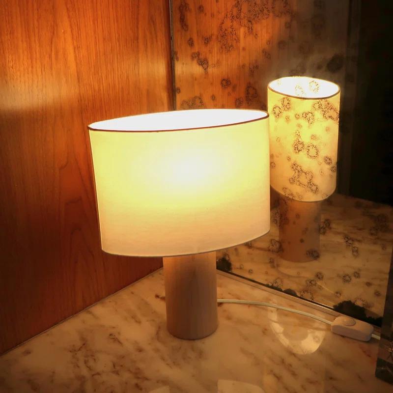 Mia 15.75" Midcentury LED Table Lamp With Natural Maple Wood Base