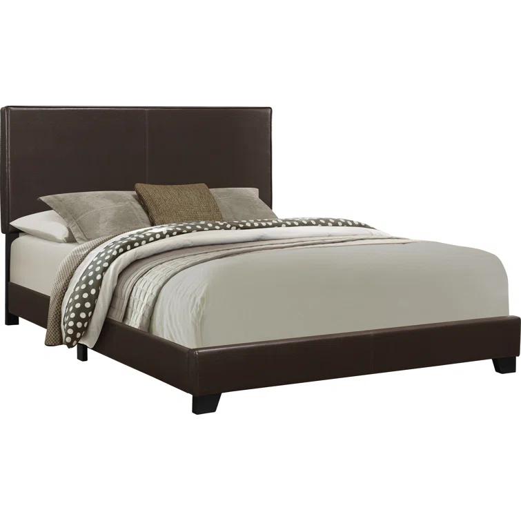 Ebern Designs Engelhard Bed, Queen Size, Platform, Bedroom, Frame, Upholstered, Pu Leather Look, Transitional