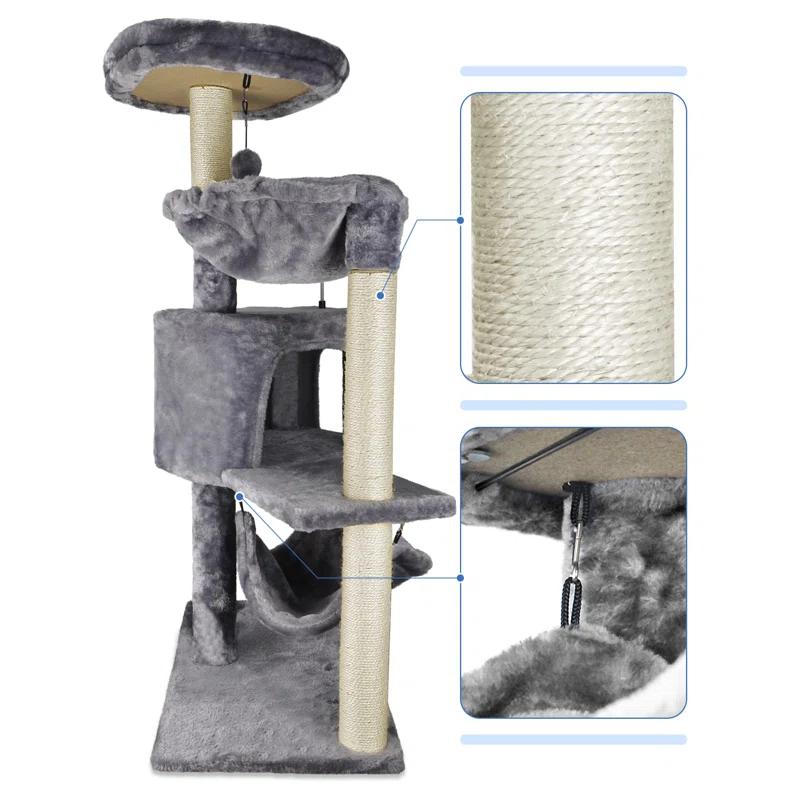 Tucker Murphy Pet™ Cat Tree With Condo, Scratching Posts & Hanging Ball For Kittens And Medium Breeds