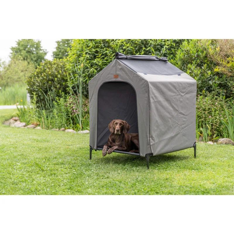 TRIXIE 2-in-1 Elevated Dog House, Portable Pet Camping Cot & Tent, Raised Bed & Dog Shade for Dogs