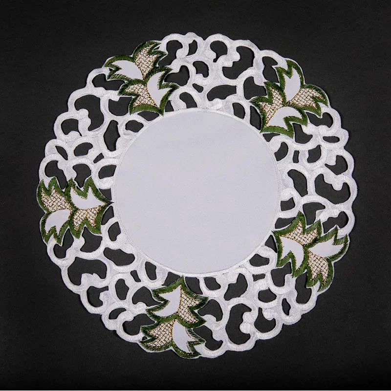 The Holiday Aisle® Salley Polyester Embroidered Round Placemat (Set of 4)