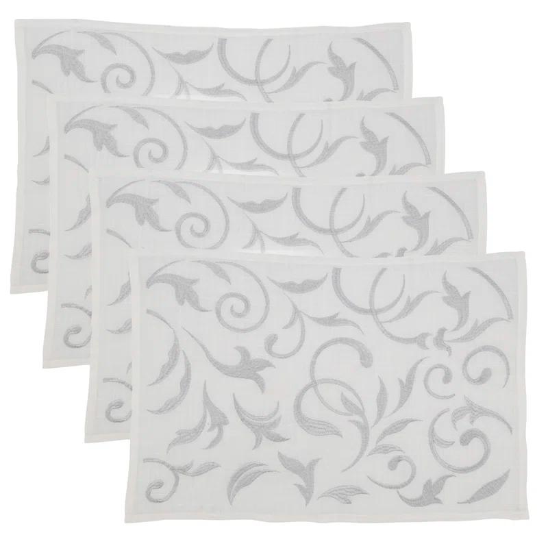 Saro Zensi Collection Polyester No Pattern Rectangle Placemat (Set of 4)