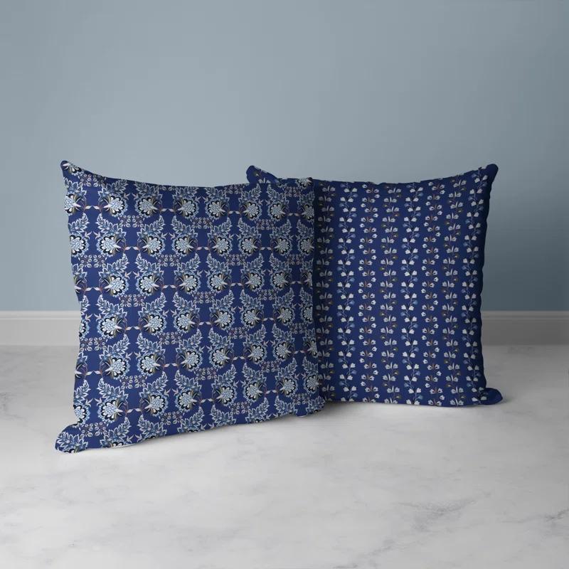 Amrita Sen Botanical Bouquet Floral Indoor/Outdoor Reversible Throw Pillow