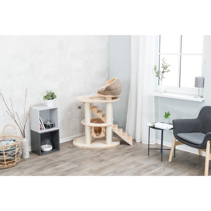 TRIXIE Elsa Senior 43.7" Cat Tower, Sisal Scratching Posts, Plush Hammock, Stairs, Top Platform Bed, Dangling Cat Toy