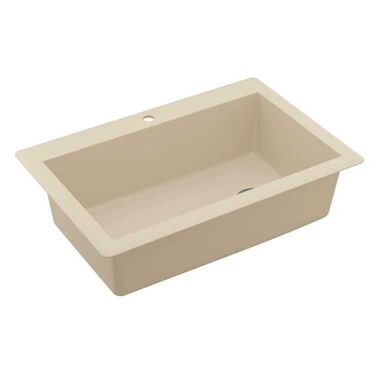 Karran Karran Drop-in Quartz Composite 33'' X 22'' 1-Hole Single Bowl Kitchen Sink QT-670-BI