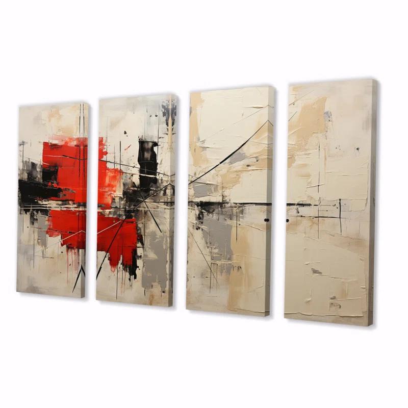 Design Art " Abstract Duality I " 4 - Pieces