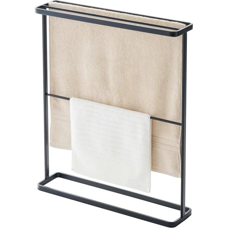 Yamazaki Home Bath Towel Hanger - Bathroom Organizer Storage Holder Dry Rack, Steel