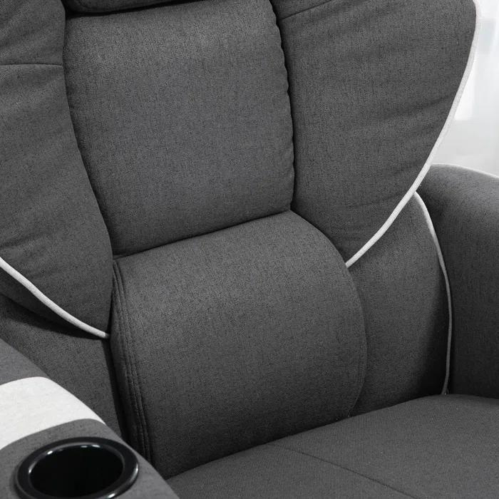 HomCom Faux Leather Manual Swivel Ergonomic Recliner | Wayfair