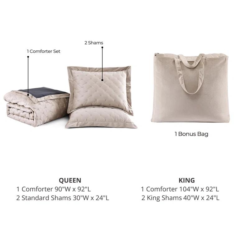 BeBeJan Bebejan 3 Piece Velvet Comforter Set