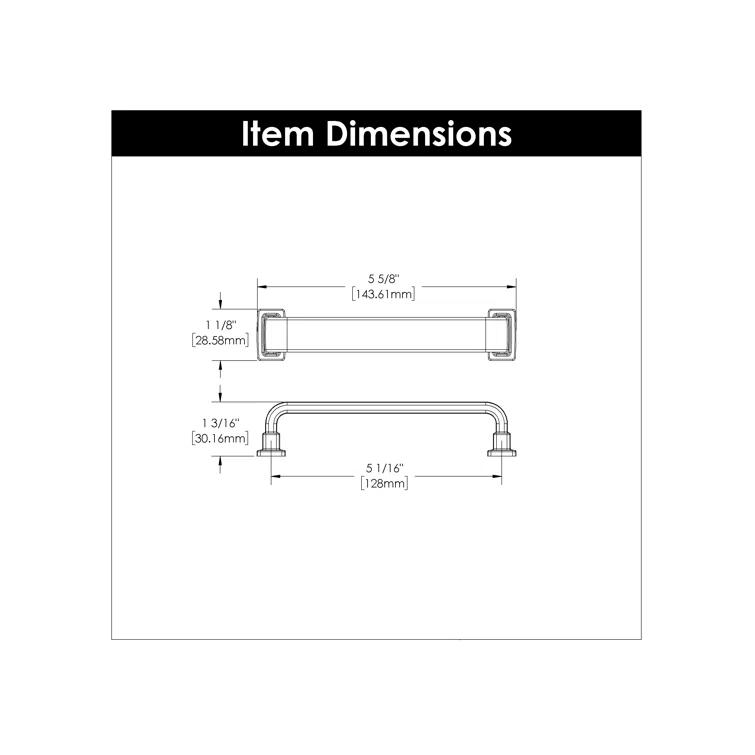 Belwith Keeler Brighton Collection Pull 5-1/16 Inch (128Mm) Center To Center Brushed Golden Brass Finish