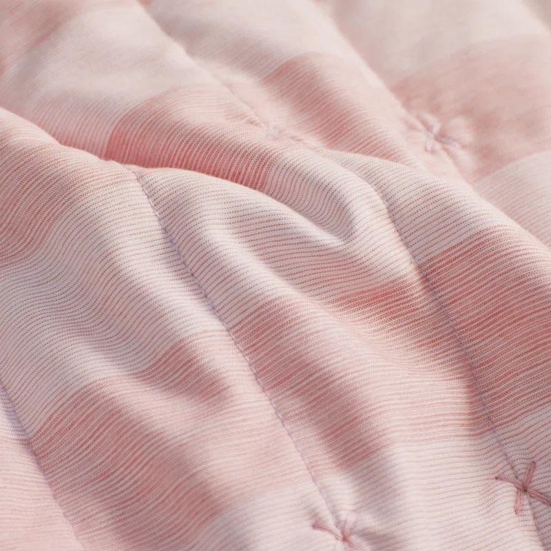 Sweet Home Collection Oversized Prewashed Checkered Plaid Embroidered Vintage Soft Quilt Set