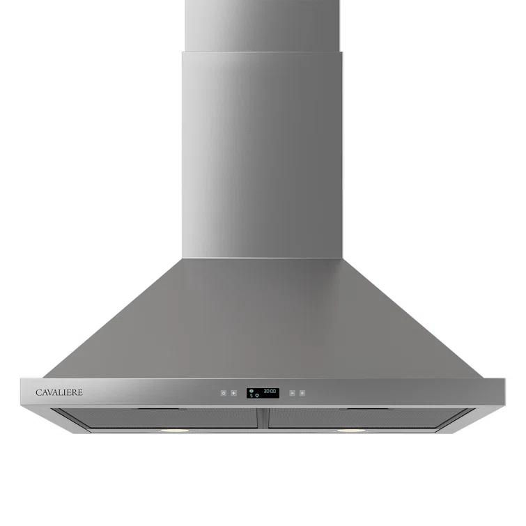 Cavaliere CAVALIERE 30" inch 462 CFM Convertible Digital Wall Mount Range Hood Included Charcoal Filter in Stainless Steel SV218B2-30