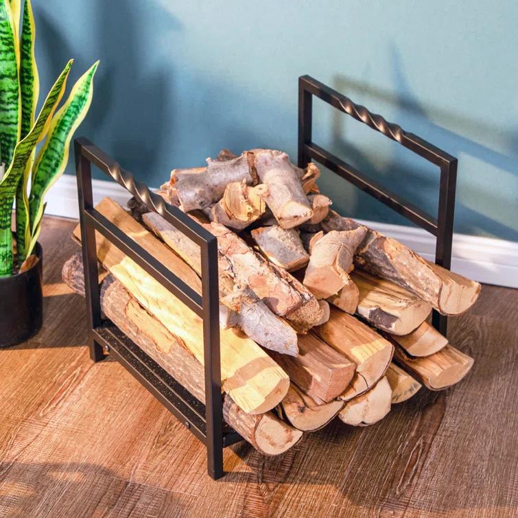 Charlton Home® Raphaille 15'' W Metal Log Rack