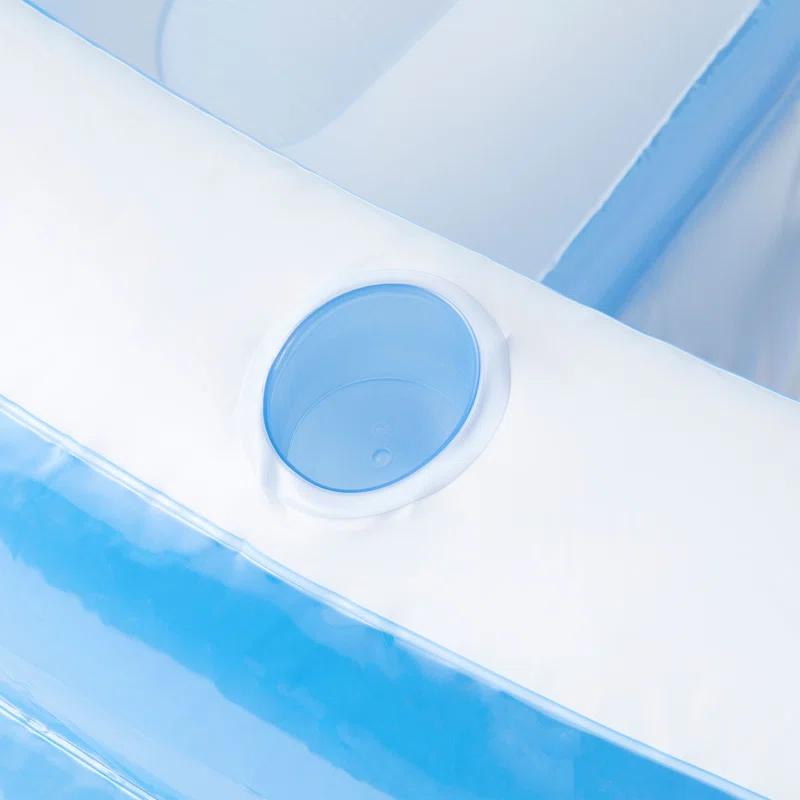 Intex Intex Swim Center Round Inflatable Above Ground Family Lounge Outdoor Pool, Blue