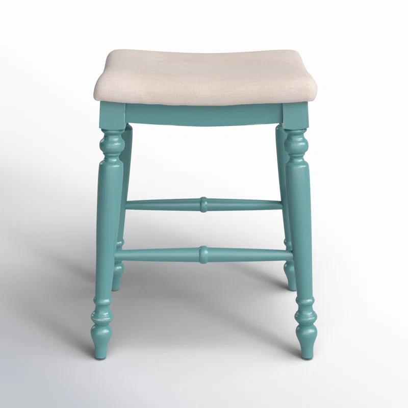 Kelly Clarkson Home Jordyn Backless Upholstered Wood Counter & Bar Stool