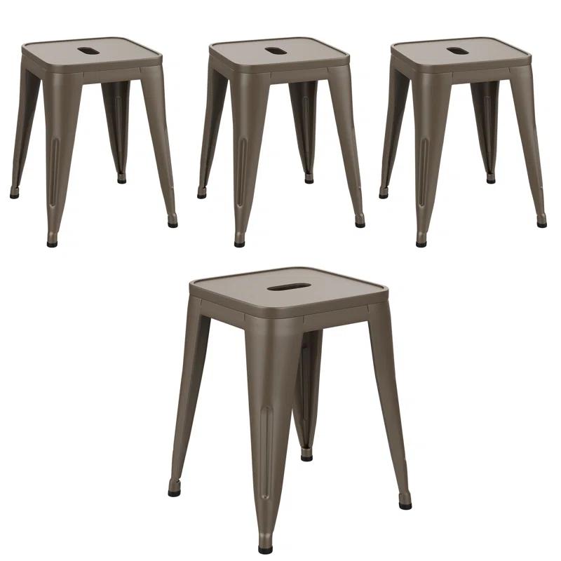 Williston Forge Apolito Counter Stool with Metal Frame (Set of 4)