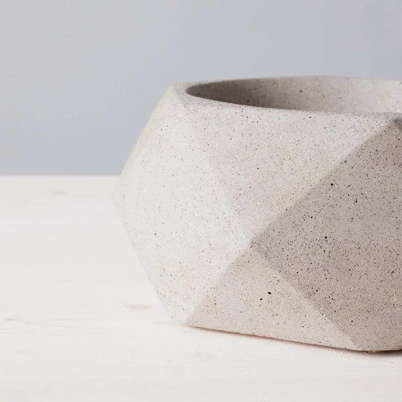 TerraFlame Geo Concrete Table Top Gel Fuel Fire Bowl - Indoor and Outdoor Use