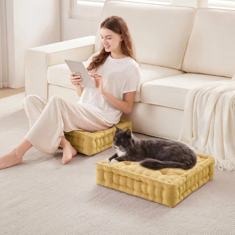 Intelligent Design Azza Poly Chenille Square Floor Pillow Cushion