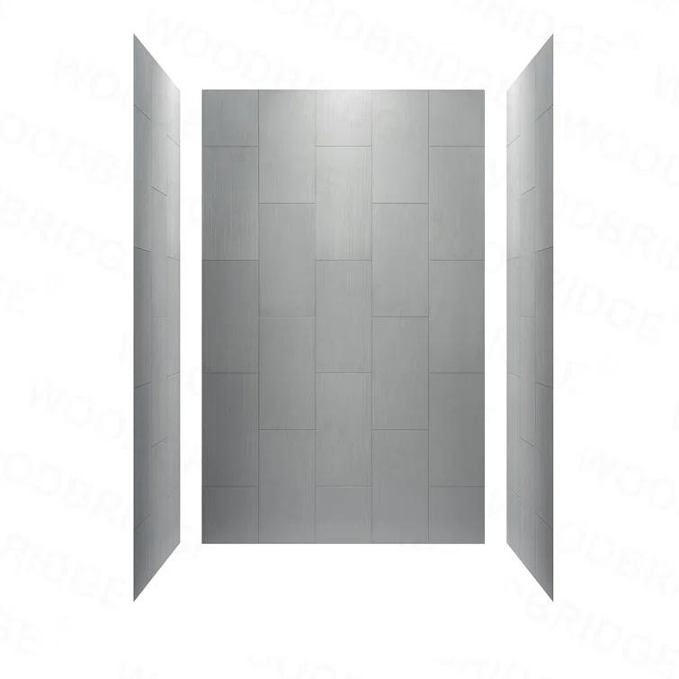 WoodBridge 75/96" H Solid Surface Shower & Tub Wall Panel, Surround, Quick Install, Cuttable, 0.138" thick
