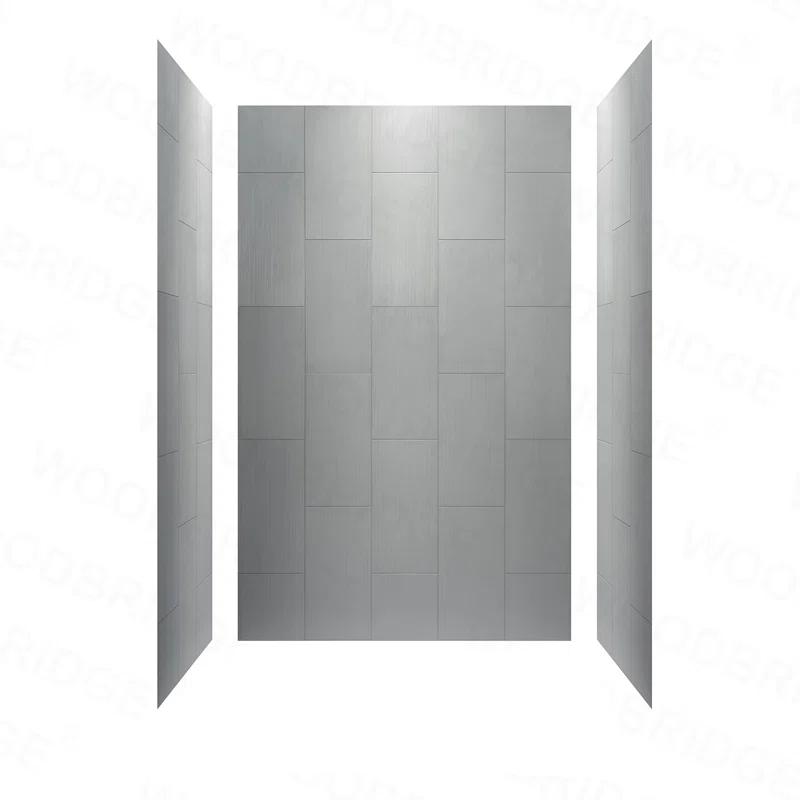 WoodBridge 75/96" H Solid Surface Shower & Tub Wall Panel, Surround, Quick Install, Cuttable, 0.138" thick