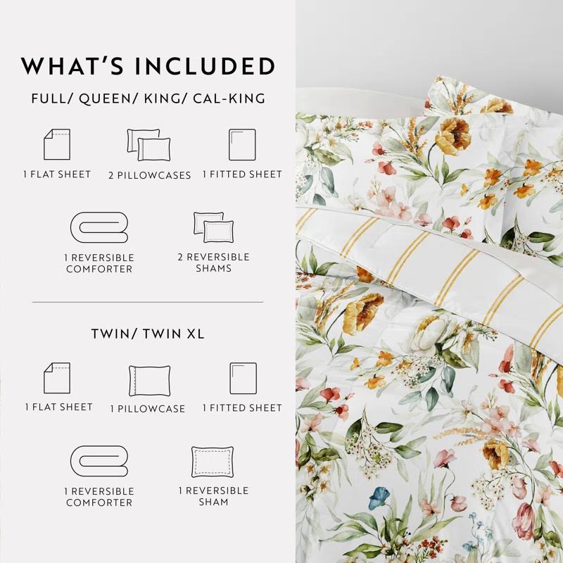 IEnjoy Home 7-Piece Bedding Bundle - Pattern Comforter and Sheet Set