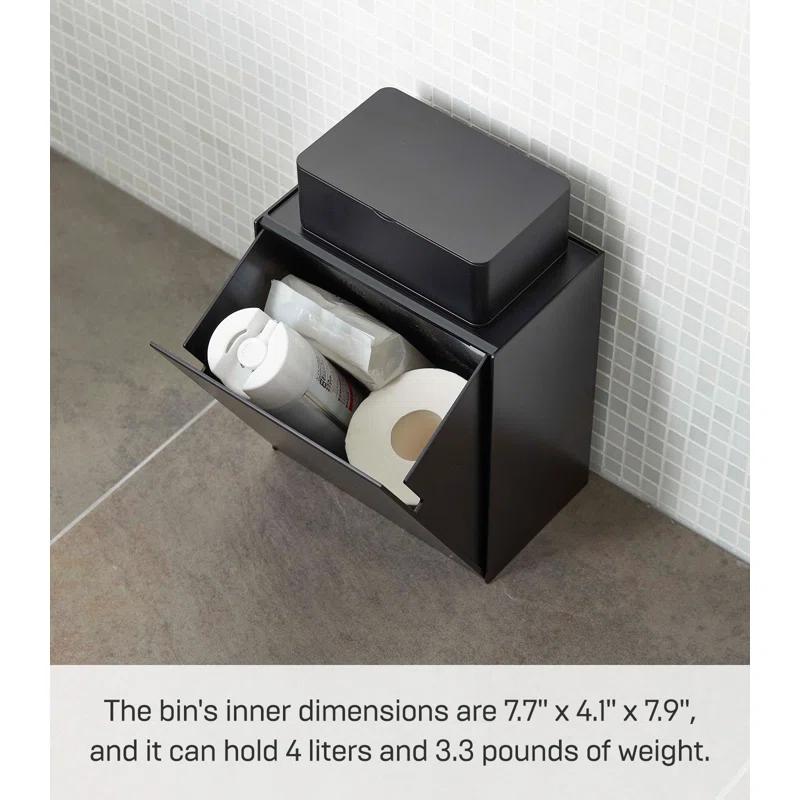 Yamazaki Home Tower Yamazaki Home Wall Mounted Storage Or Trash Bin, Small Wastebasket