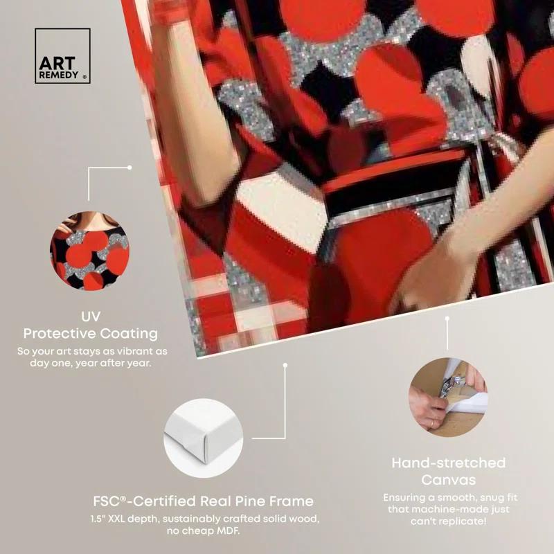 Art Remedy Stunning In Red II Canvas Retro Art Prints by Art Remedy