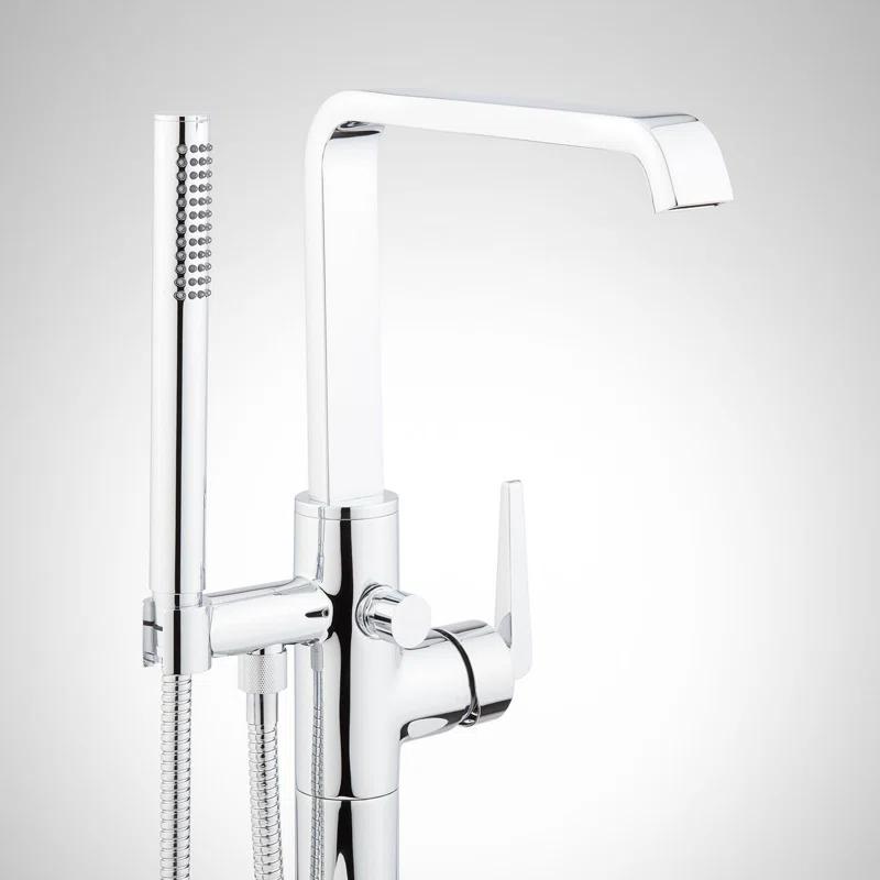 Drea Floor Mounted Tub Filler with Built-In Diverter