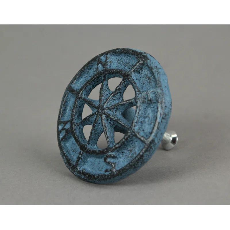 Zeckos Set Of 12 Light Blue Cast Iron Compass Rose Drawer Pulls Cabinet Hardware Knobs (Set of 12)