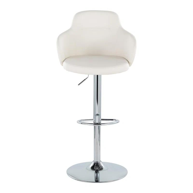 LumiSource Boyne Swivel Upholstered Adjustable Height Counter Stool with Metal Frame (Set of 2)
