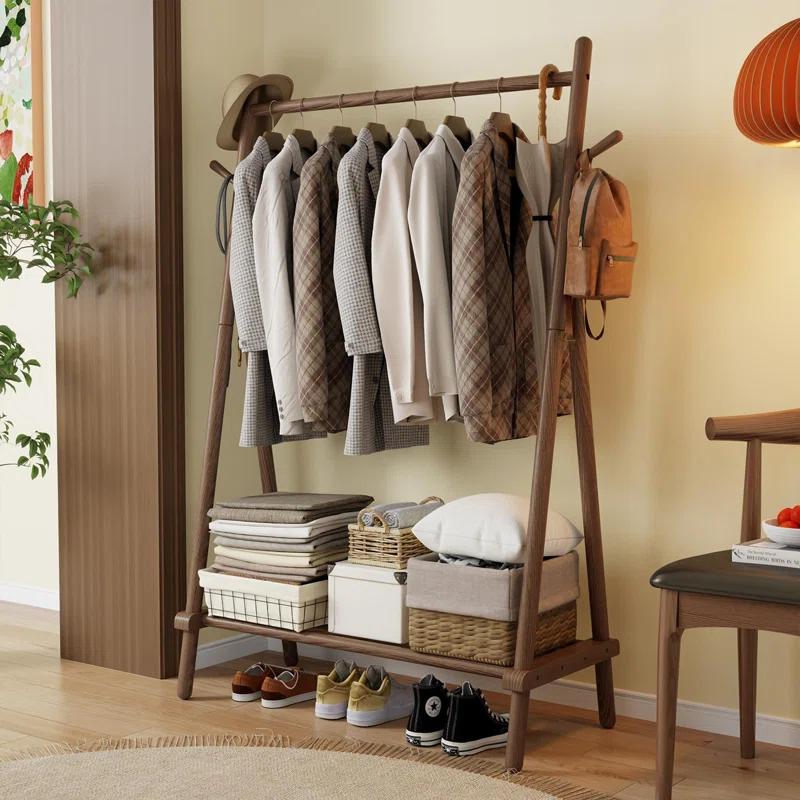 Clothes Rack,Clothing Rack with Shelf and Hook, Sturdy and Portable,Garment Rack