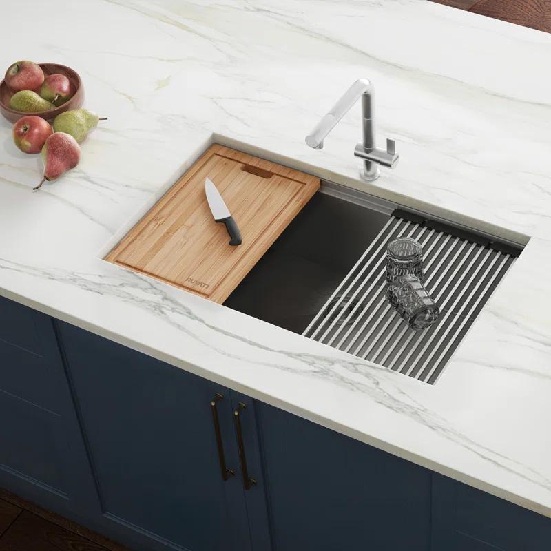 Ruvati Ruvati 17 x 11 inch LedgeFit Bamboo Replacement Cutting Board for Ruvati Workstation Sinks