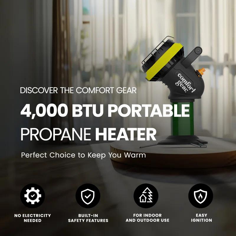 Comfort Gear 4000 BTU Portable Propane Heater, Outdoor & Emergency Indoor - PPH04 | Wayfair