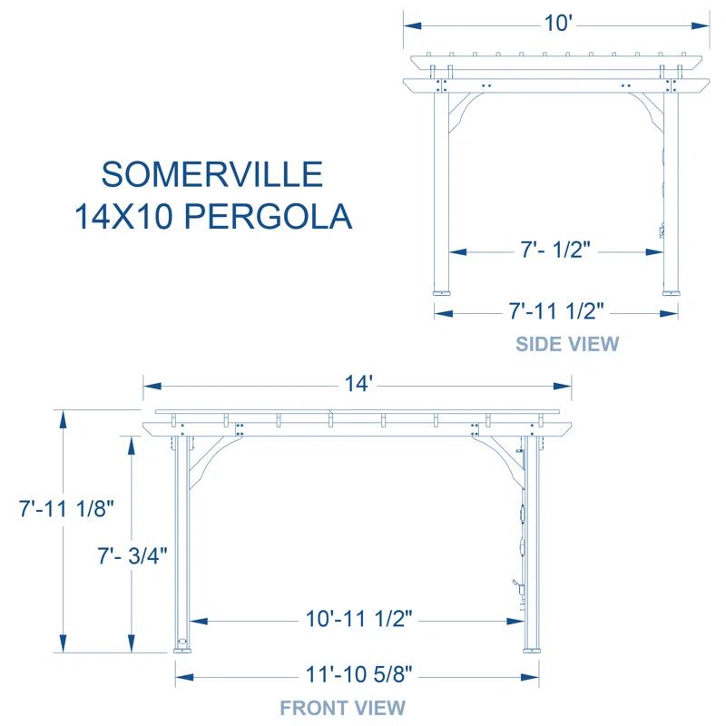 Backyard Discovery Backyard Discovery Somerville 14' x 10' Cedar Wood Outdoor Patio Pergola Kit with Trellis Roof and PowerPort
