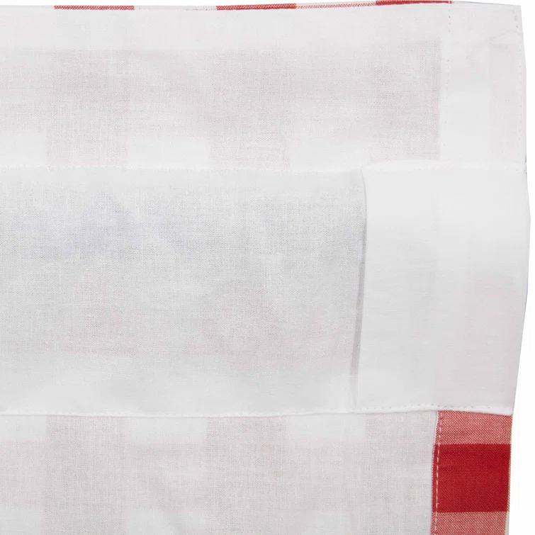 VHC Brands Annie Buffalo Check Plaid Cotton Ruffled Cafe Curtain (Set of 2)