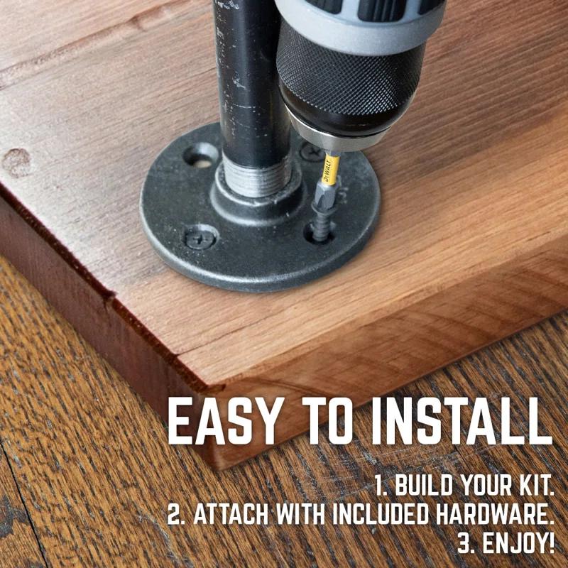 Pipe Decor 48 In. x 16 In. X 1.25 In. Live Edge Solid Console Table Wood Top