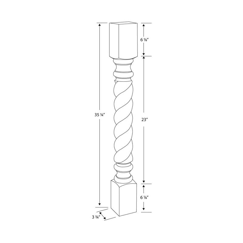 Architectural Products by Outwater L.L.C. 35-1/4" High Corner Post Island Legs