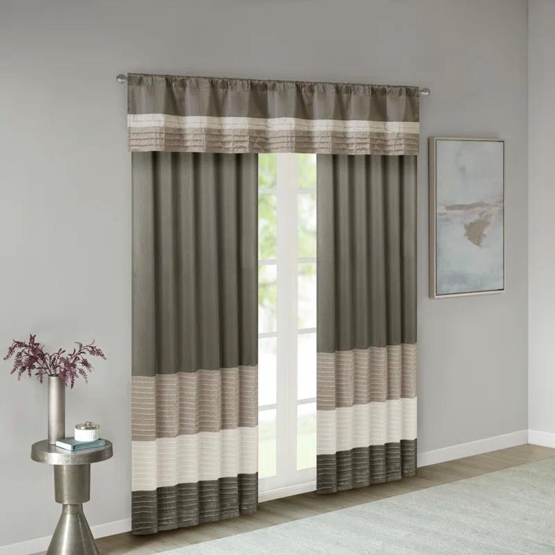 Madison Park Amherst Polyoni Pintuck Single Window Valance