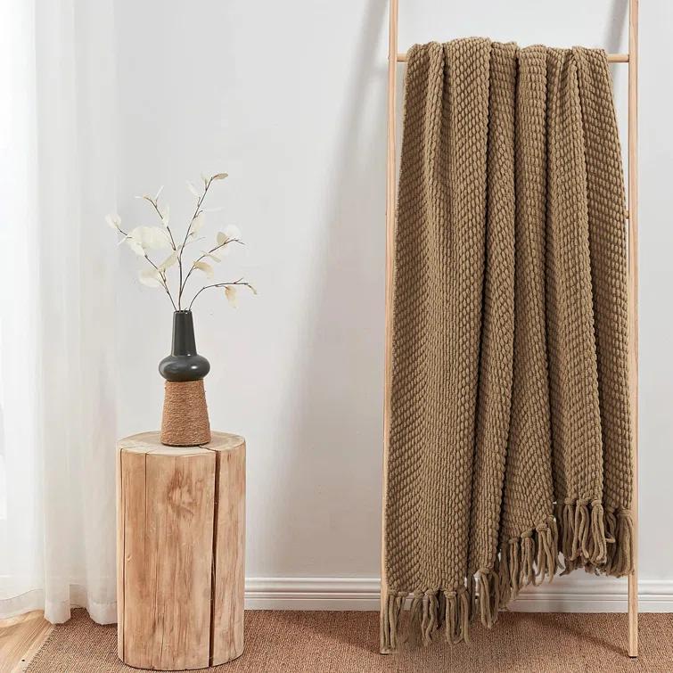 Home Soft Things Tweed Knitted Throw Blanket